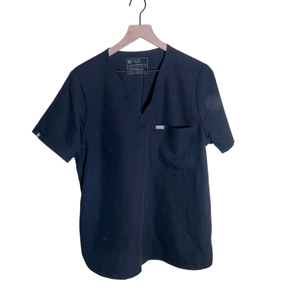 FIGS Black Technical Collection Scrub Top XL, M